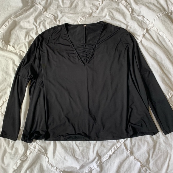 Black Criss Cross Top - Picture 2 of 5